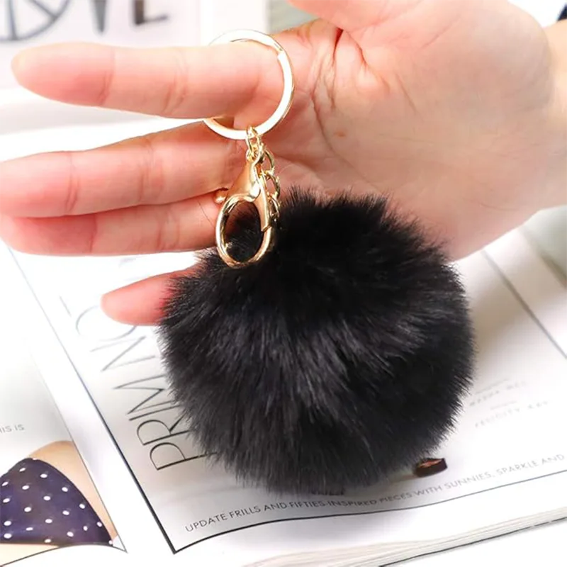 Soft Faux Fur Plush Material Keychain